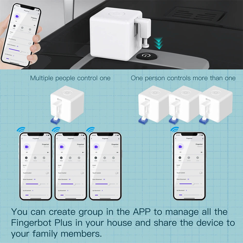 MOES Tuya Smart Bluetooth Fingerbot Switch Button Pusher Smart Life App Voice Control via Alexa, Google Assistant