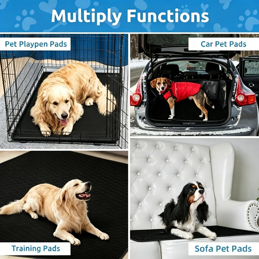 Washable Reusable Dog Pee Pads, 72"x72" Absorbent & Waterproof Puppy Training Pad for Crate, Playpen & Carpet, Large Potty Pads for Dogs, Cats & Small Pets