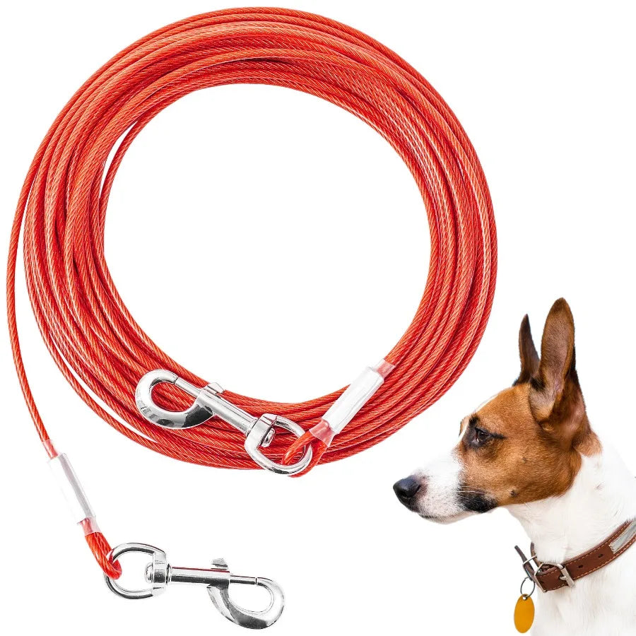 Extension steel wire rope dog chain thickening anti-biting dirty resistant pet traction rope outdoor dog rope dog rope lengthen
