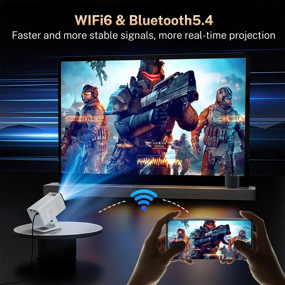 LynCast Mini Projector Android TV 1080P 4K WiFi 6 Bluetooth