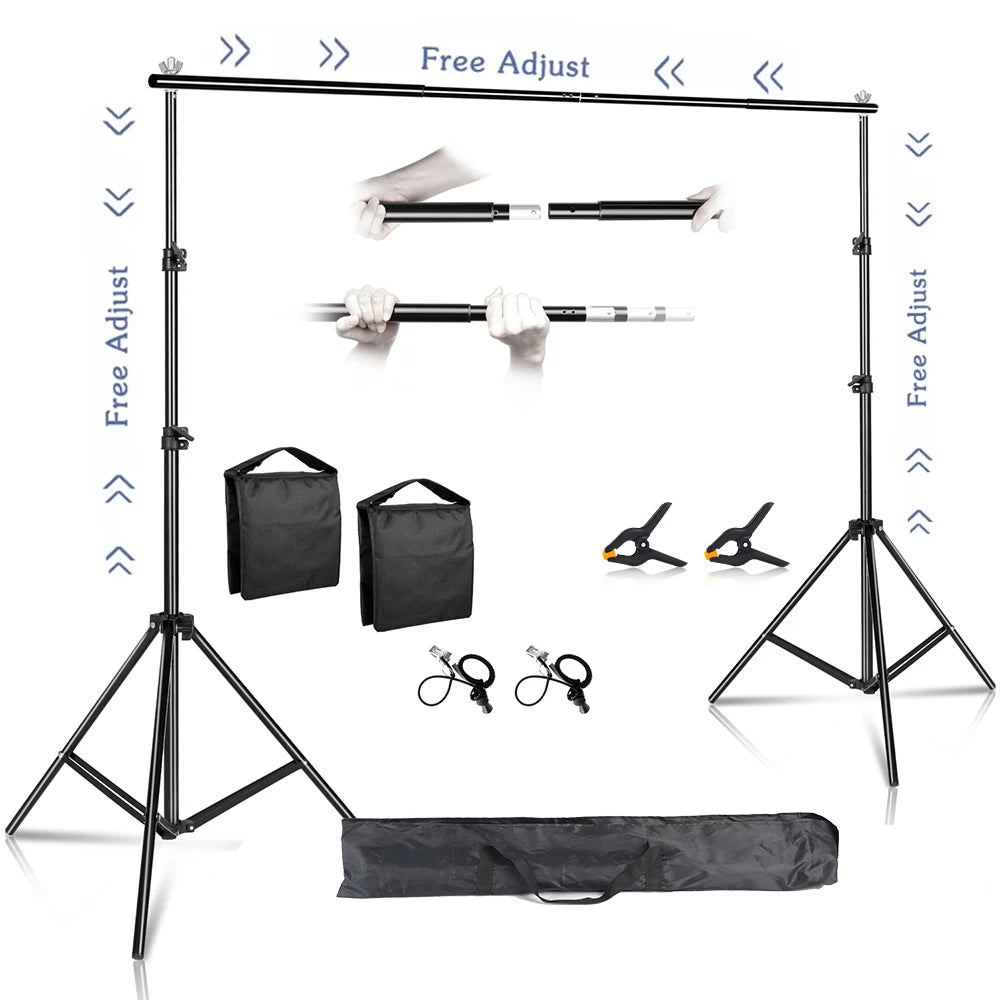 2X2M 2X3M 2.6X3M Background Support System Photography Backdrops Stand  Photo Studio Kit Chromakey Green Screen Frame