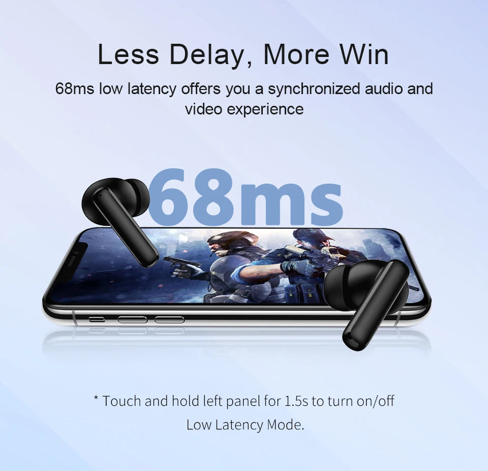 Qcy T13 Wireless Earbuds Active Noise Canceling Enc Mics