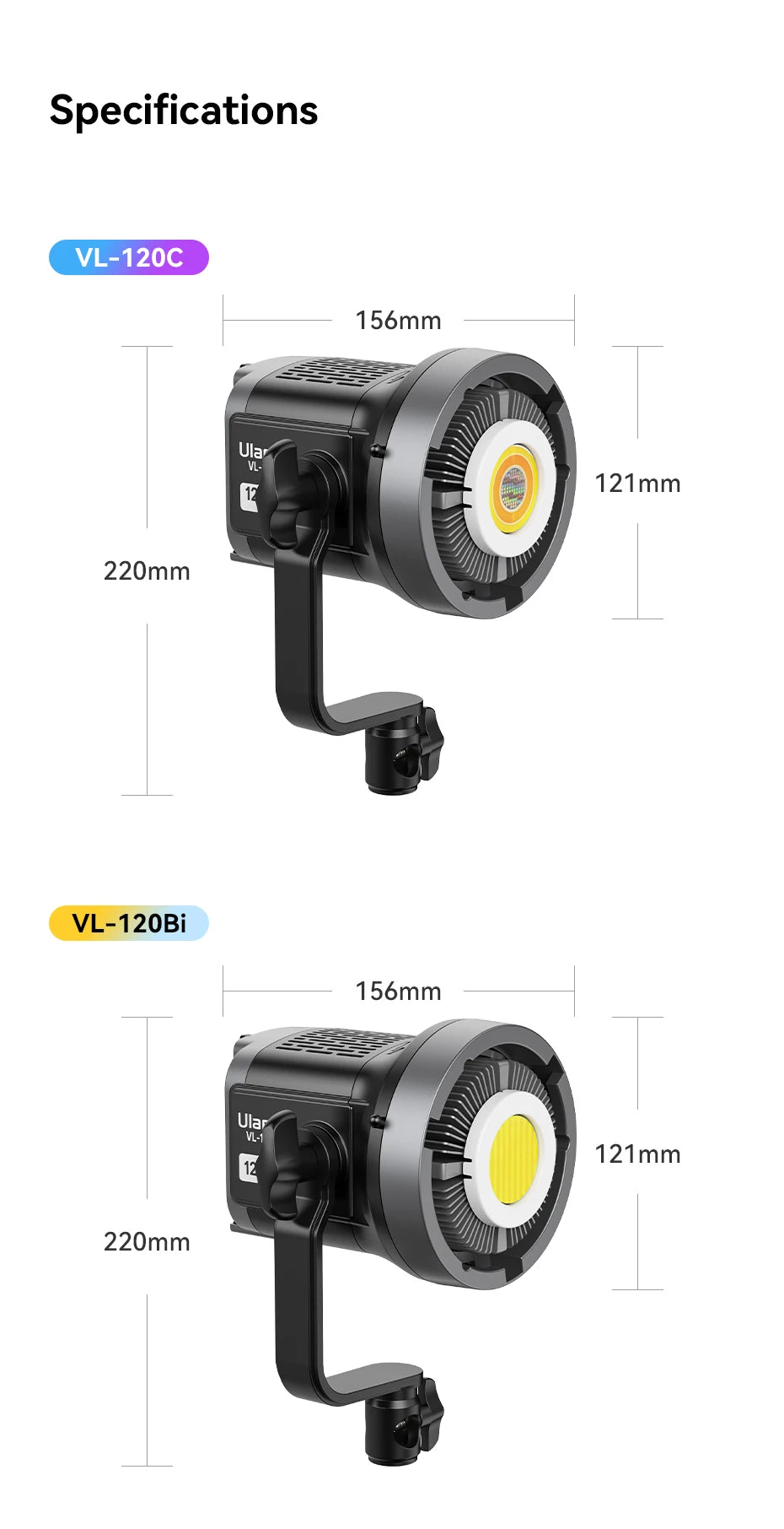 Ulanzi VL120BI Wireless Pro COB Video Light For Studios
