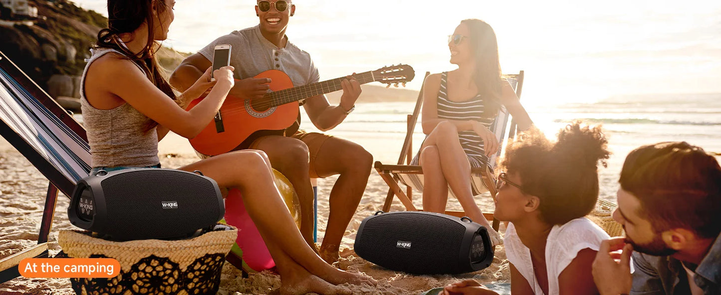 W-KING X10 Bluetooth Speaker, 120W Max Portable Loud Speakers Wireless Bluetooth Boombox, 70W IPX6 Waterproof Outdoor Party Large Big Speaker, Triple Passive Radiator/Subwoofers*2-Deep Bass/42H/TF/AUX/EQ