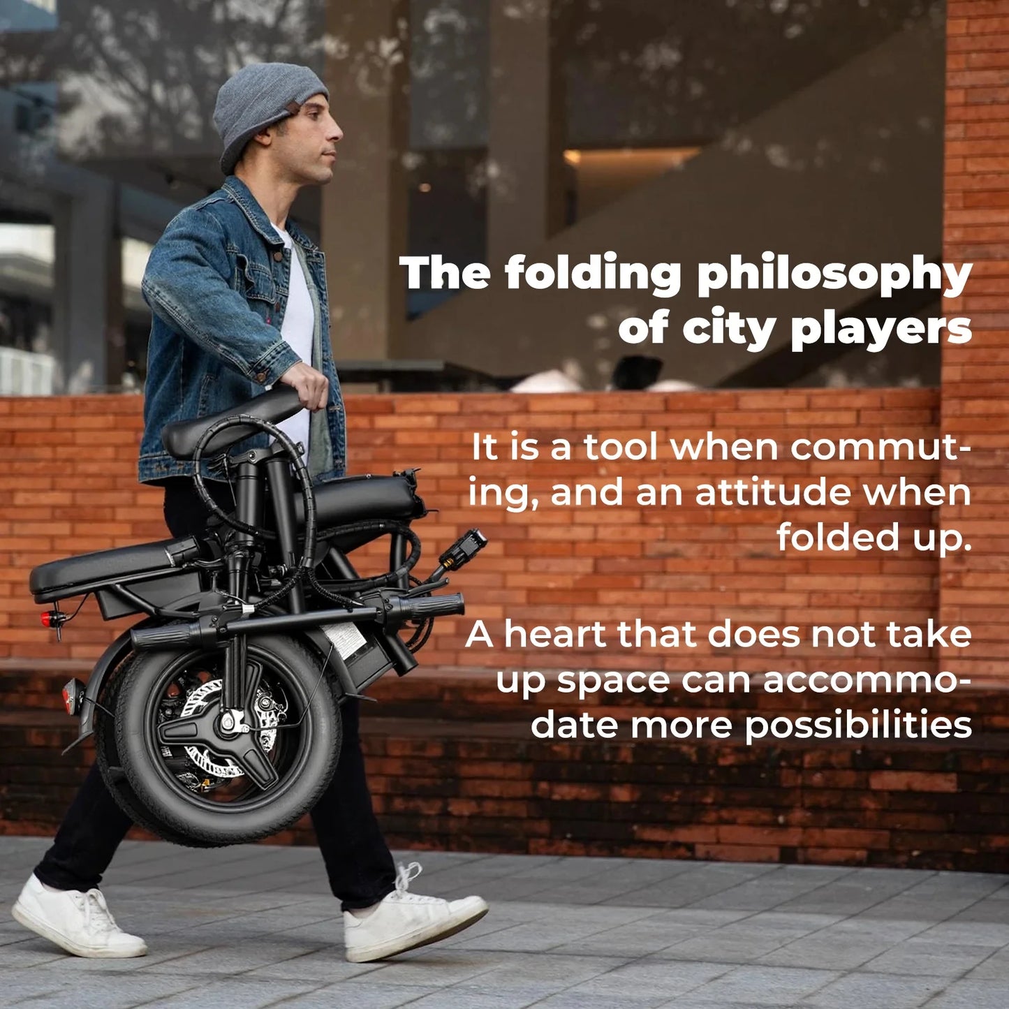 Adult and Adolescent Electric Bicycles, 20MPH, 560W Motor, 48V Detachable Battery, 14 inch Folding Electric Bicycle, Up to 25-32 Miles Long, Commuter Electric Bike
