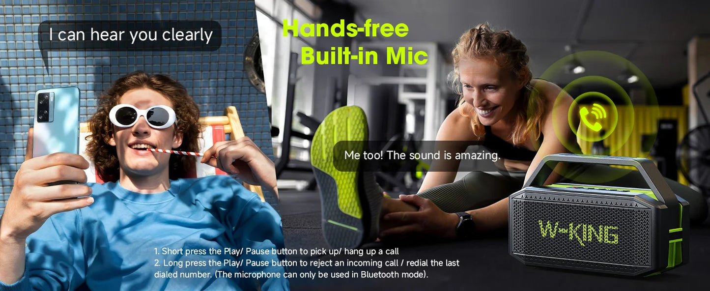 W-King D9-1 Portable Bluetooth Speaker With Waterproof Design And Bass