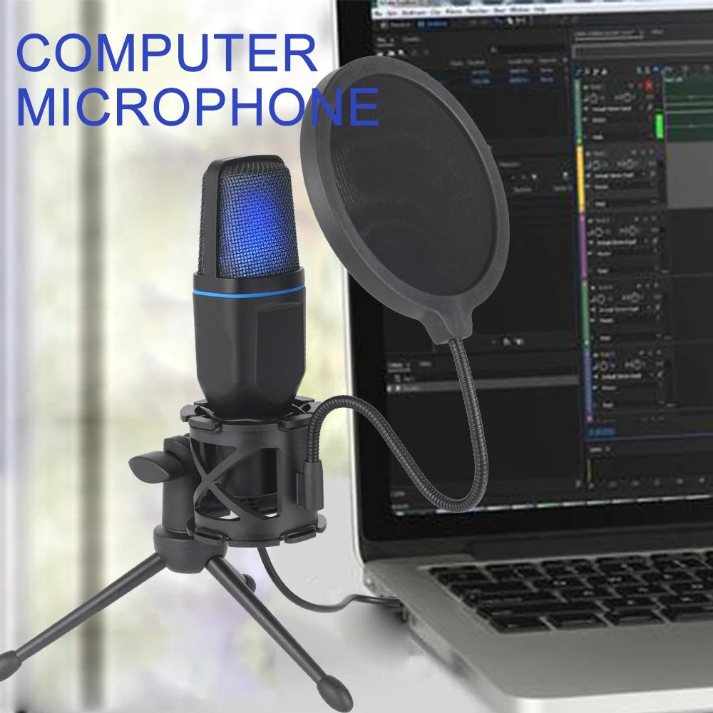 USB Microphone RGB Microfone Condensador Wire Gaming Mic for Podcast Recording Studio Streaming Laptop Desktop PC usb microphone mic karaoke microphone bluetooth microphone for phone ушной мониторинг karaoke mi