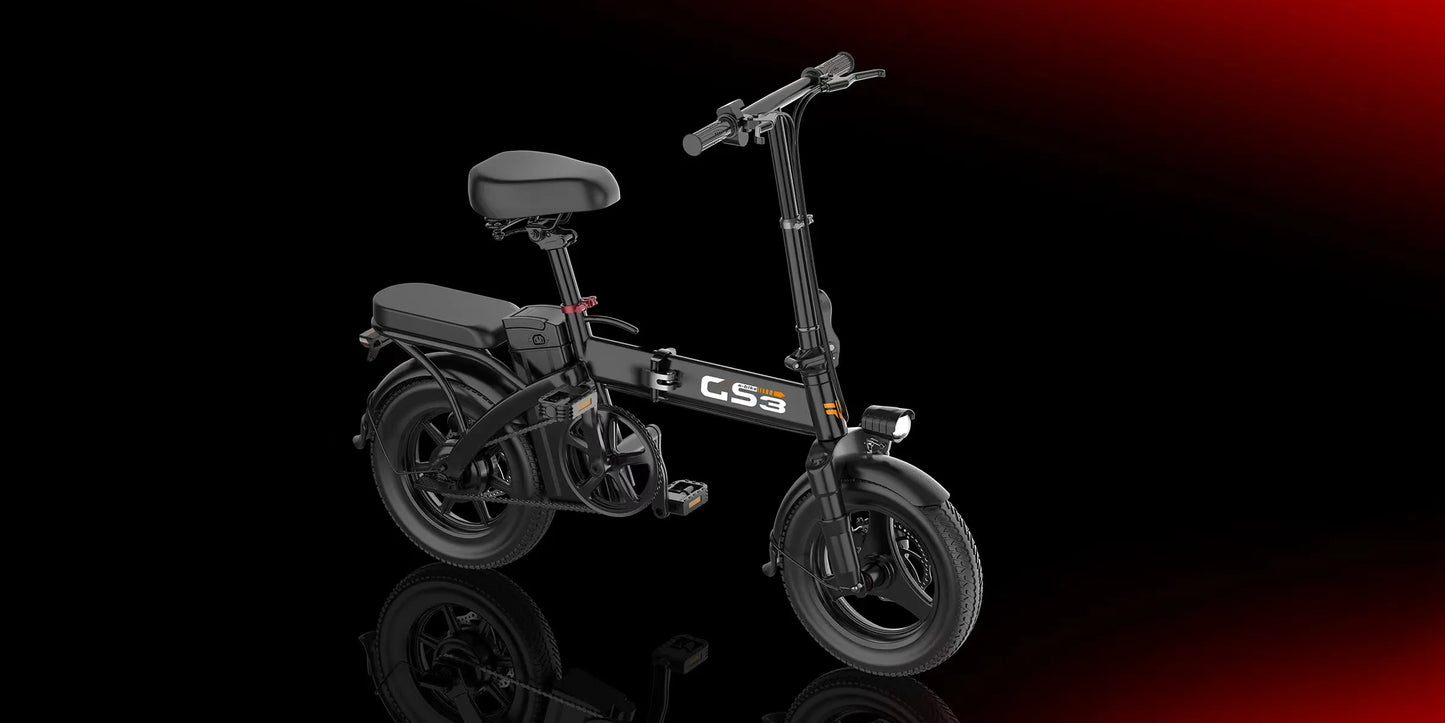 UPlee 14 Inch Electric Bike for Adults 500W Brushless Motor 48V 15AH Portable Battery 20MPH 30 Miles Long Range Lightweight