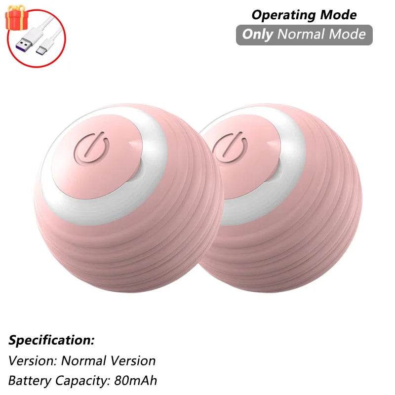 Cat Interactive Ball Toy Automatic Rolling Ball Faux Tail Rechargeable Smart Pet Electric Toy Pet Training Imitate Mouse
