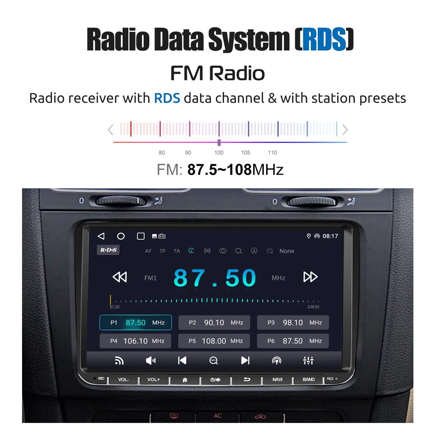9" Android 15 6G+128G Wireless Carplay Car Stereo GPS NAVI WIFI RDS FM BT EQ for VW Golf 5 6 Passat Polo Touran Tiguan Caddy EOS