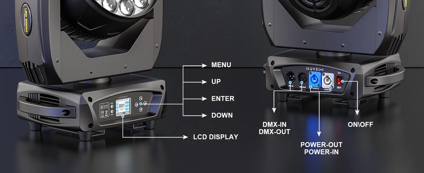 Somspot 15W RGBW LED Moving Head Stage Effects Projector Light