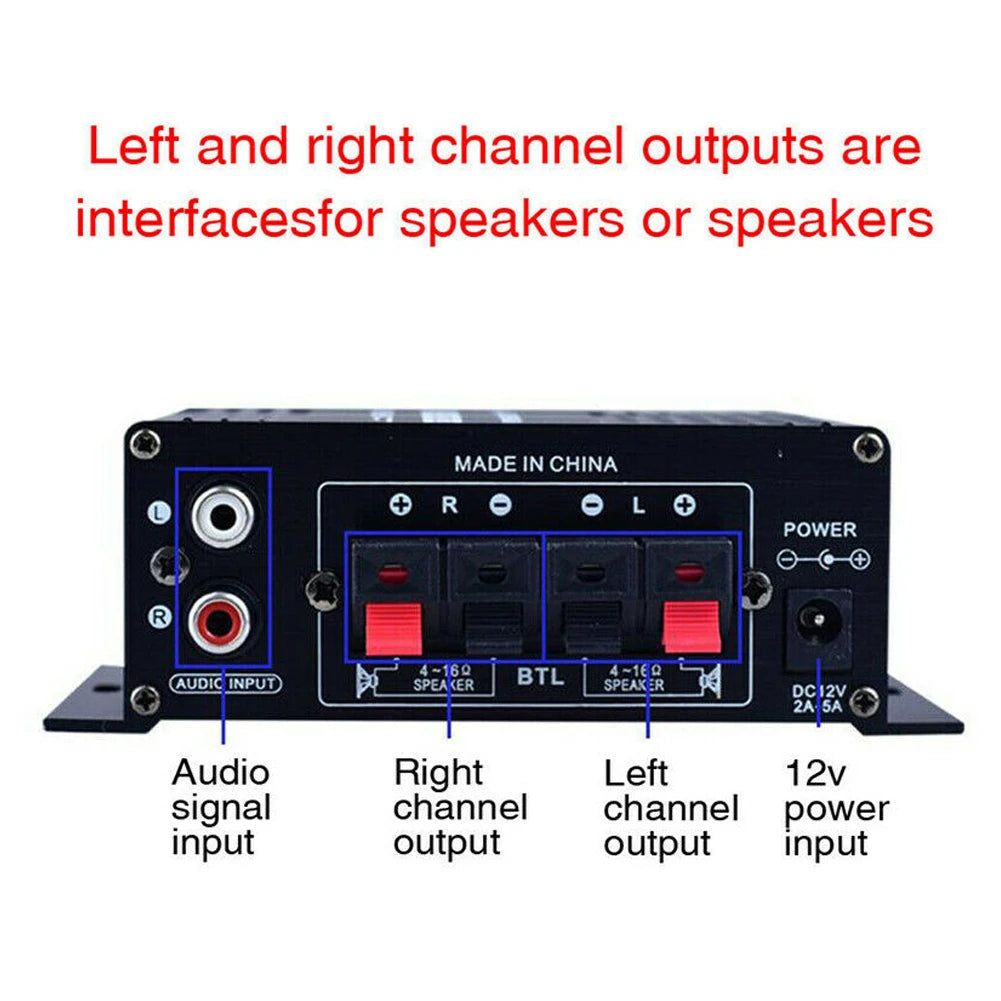 ALLOYSEED Power Amplifier Wireless Bluetooth HiFi 200W 2 Channel RCA