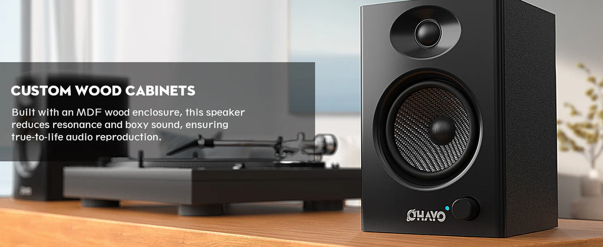 Ohayo Bluetooth 5.3 60W Wireless Bookshelf Speakers For Home PC