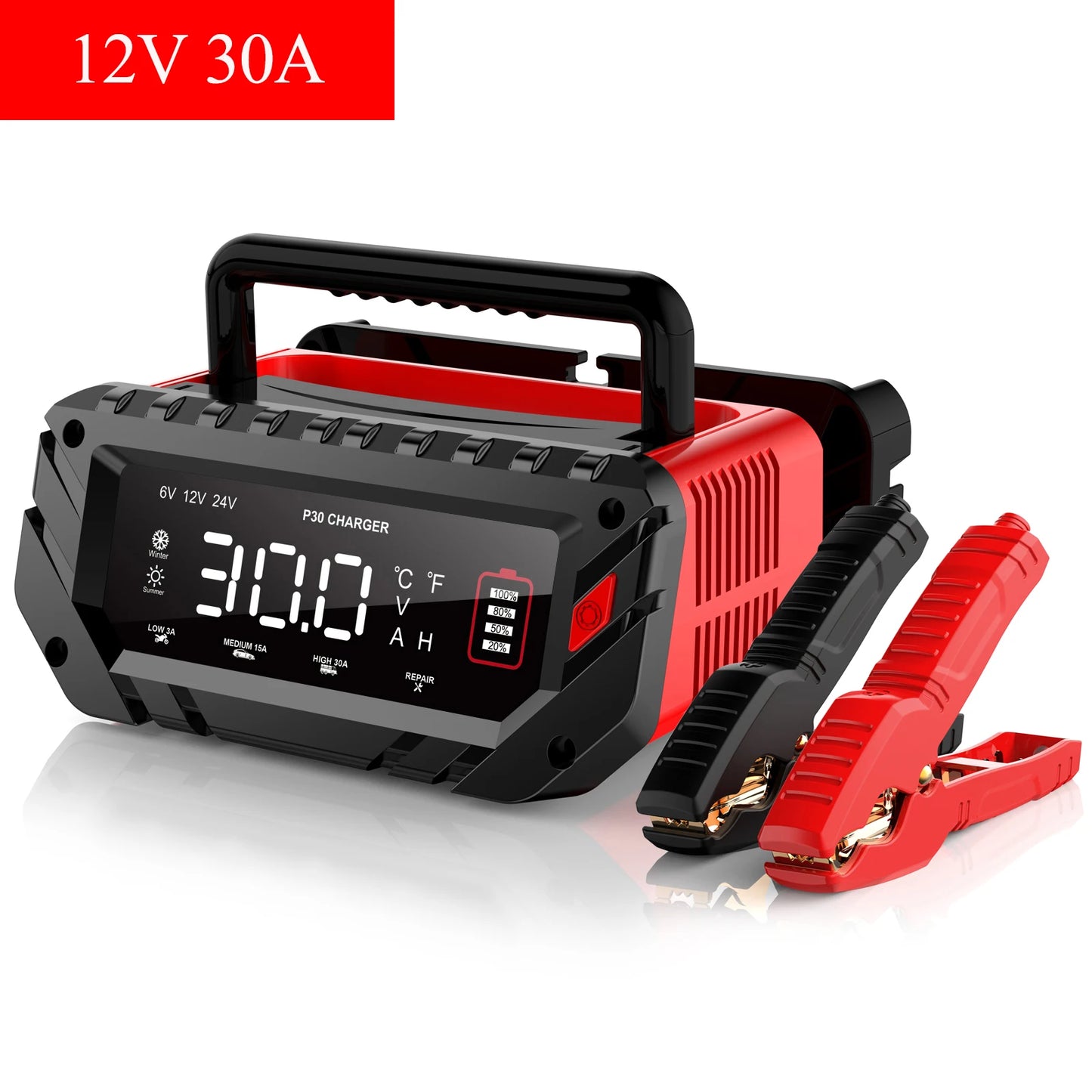 HTRC Smart Car Battery Charger 6V-12V-24V LCD For Motorcycle