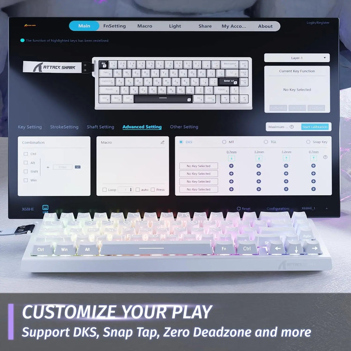 Attack Shark Rapid Trigger Hall Effect Mechanical Gaming Keyboard