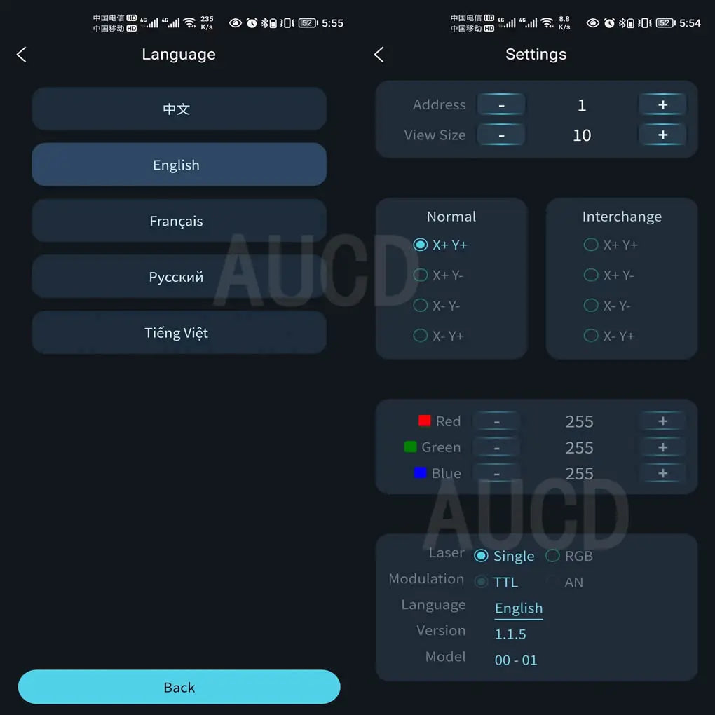 AUCD Laser Animation Projector With App Control Stage Lighting