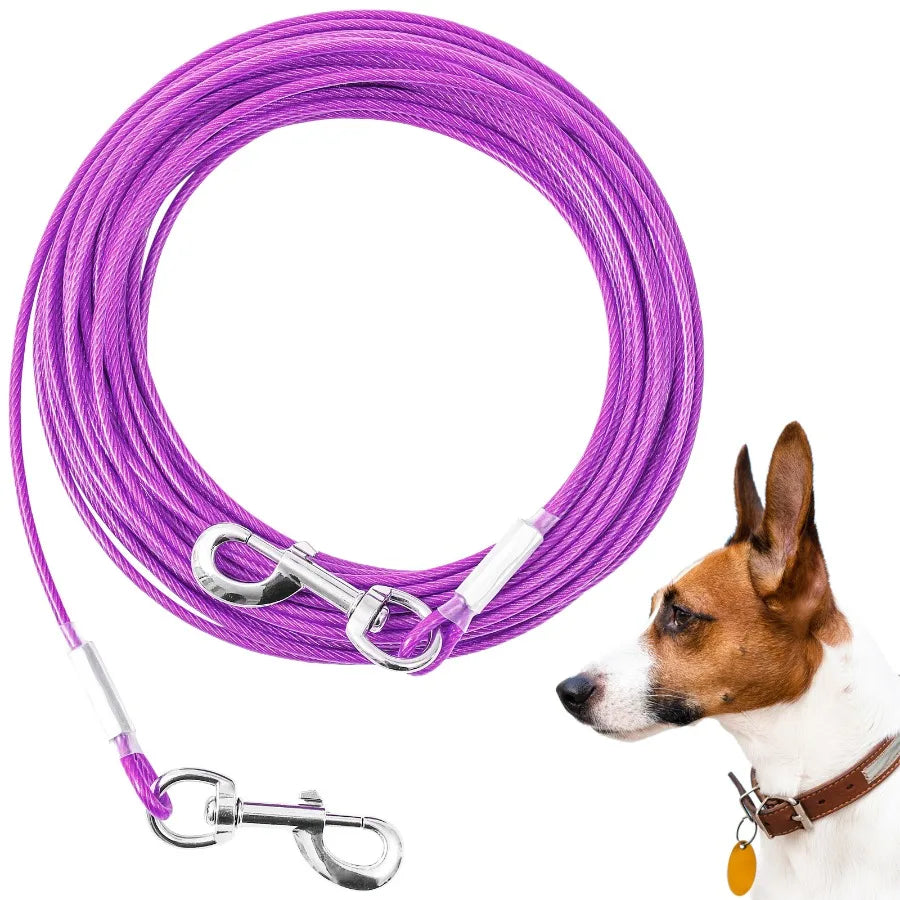 Extension steel wire rope dog chain thickening anti-biting dirty resistant pet traction rope outdoor dog rope dog rope lengthen