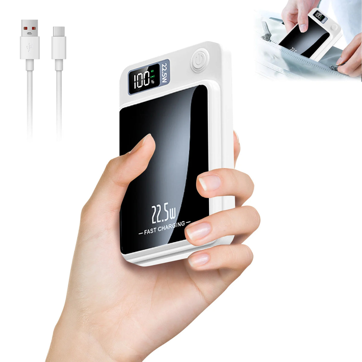 Magnetic Wireless Power Bank With Fast Charging And LED Display