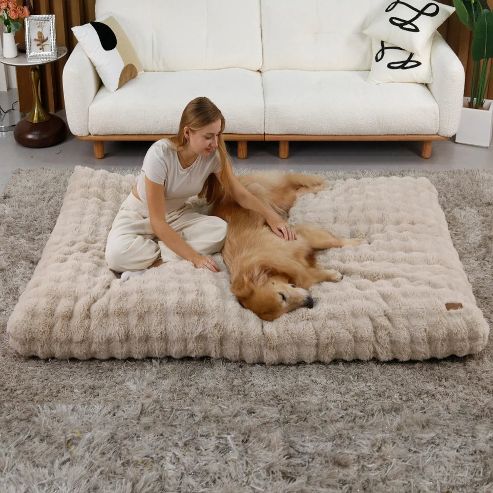 Ultra Plush Dog Bed Soft Pet Cushion Large Dog Crate Puppy Mattress Washable Mat