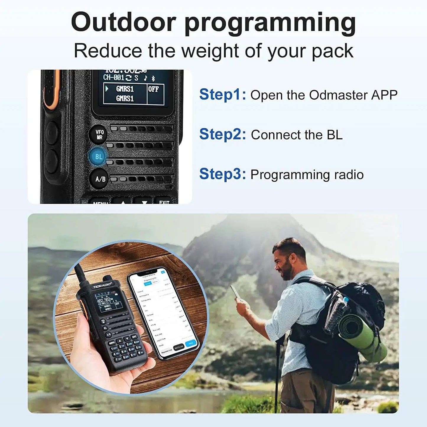 2nd Gen TIDRADIO TD-H8 10W Profession Walkie Talkie Long Range Emergency Radio Portable Two Way Radio Receiver Search Repeaters