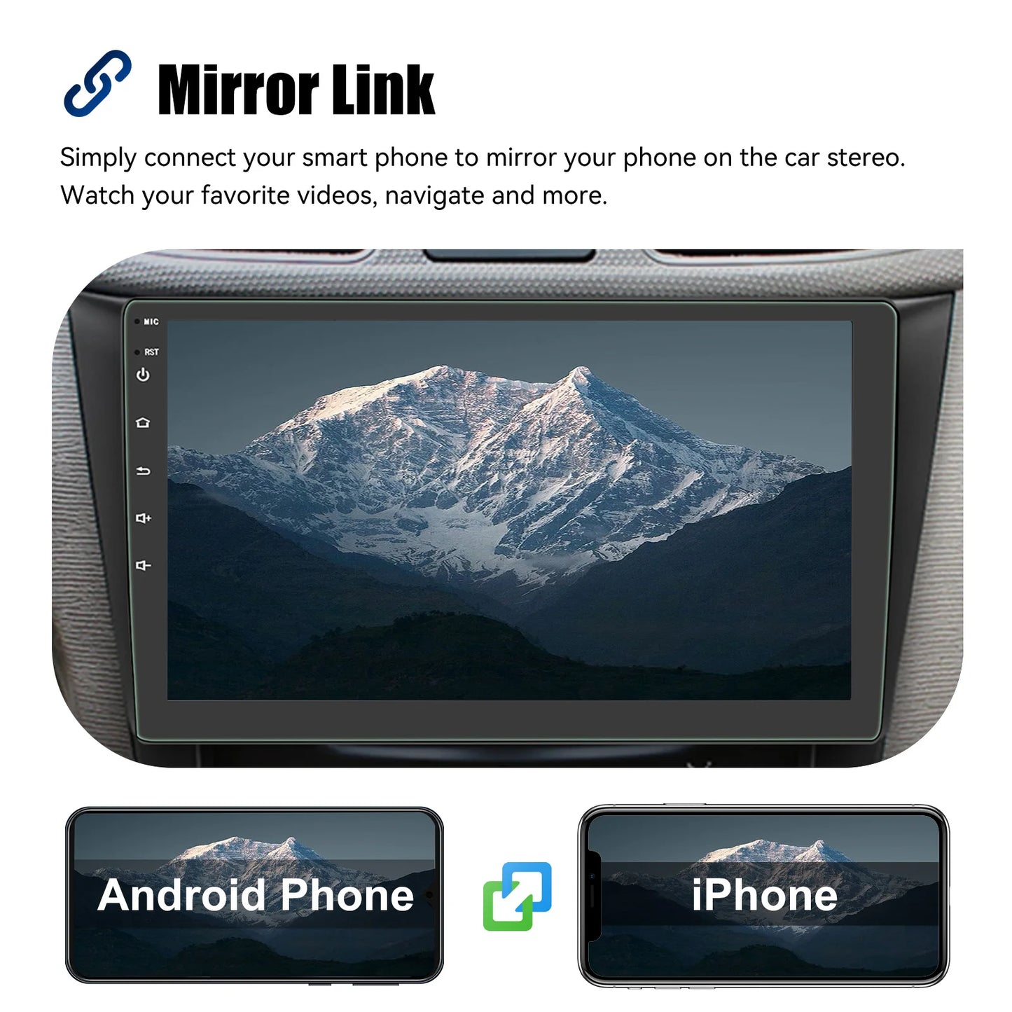 ESSGOO 7"/9"/10“ 2 DIN Android 14 4+64G Car Stereo Carplay Android Auto GPS Navi Bluetooth FM RDS Radio WIFI Touchscreen ChatGPT