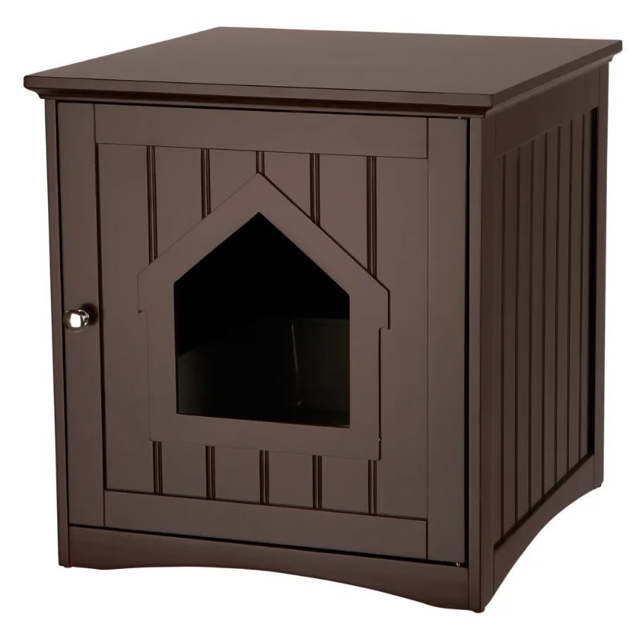 Small Cat Litter Box Enclosure Hidden Litter Indoor Cat Furniture Pet Home Side Table Brown