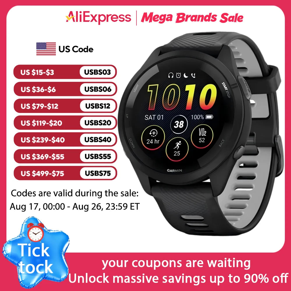 Garmin Forerunner 265 GPS Smartwatch With Health And Activity Tracking