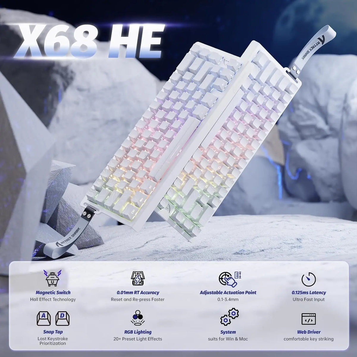 Attack Shark Rapid Trigger Hall Effect Mechanical Gaming Keyboard