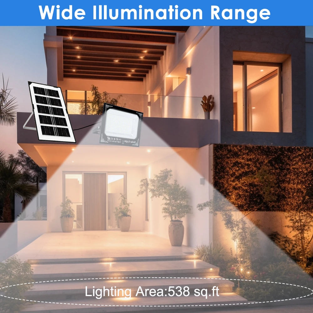300W Outdoor Solar Flood Light Patio Light Garage Light Remote Control Indicator Light IP67 For Outdoor Patio Garden Billboards