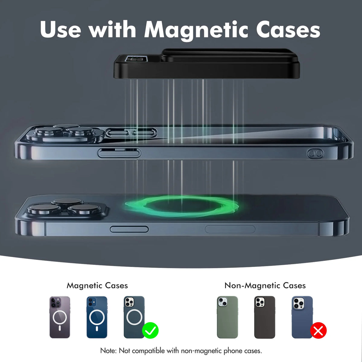 Magnetic Wireless Power Bank With Fast Charging And LED Display