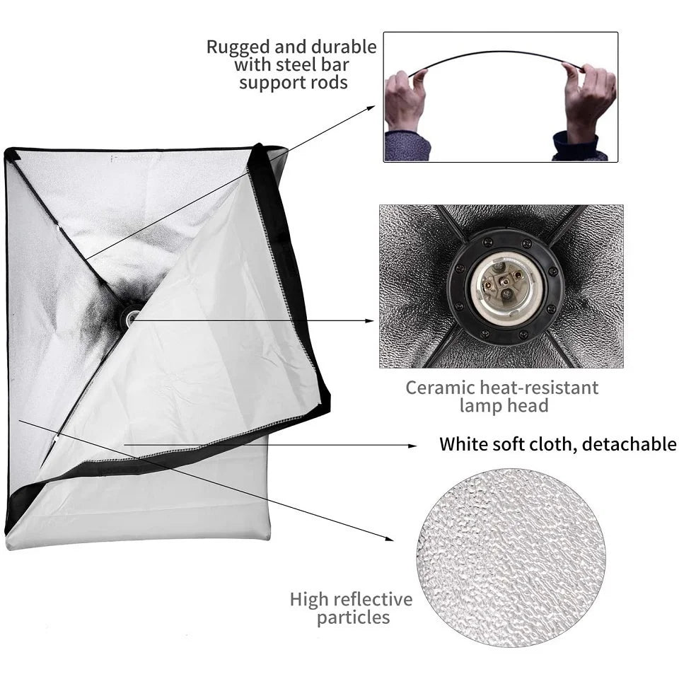 Baodeli Photography Softbox Kit With Tripod For Studio Video Lighting