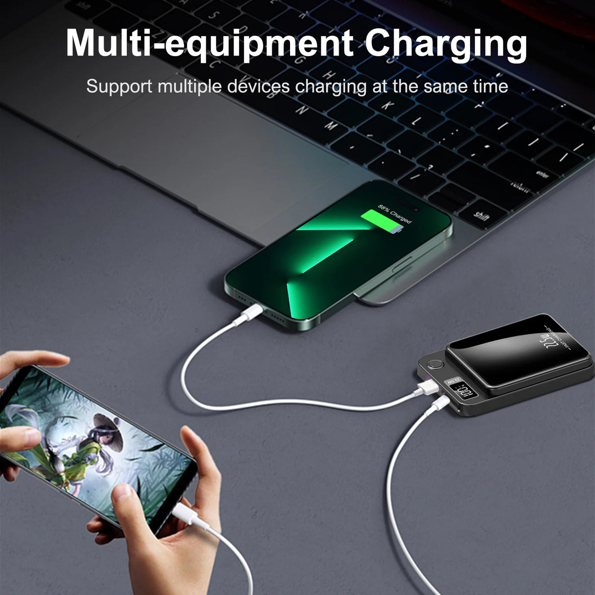 Magnetic Wireless Power Bank With Fast Charging And LED Display