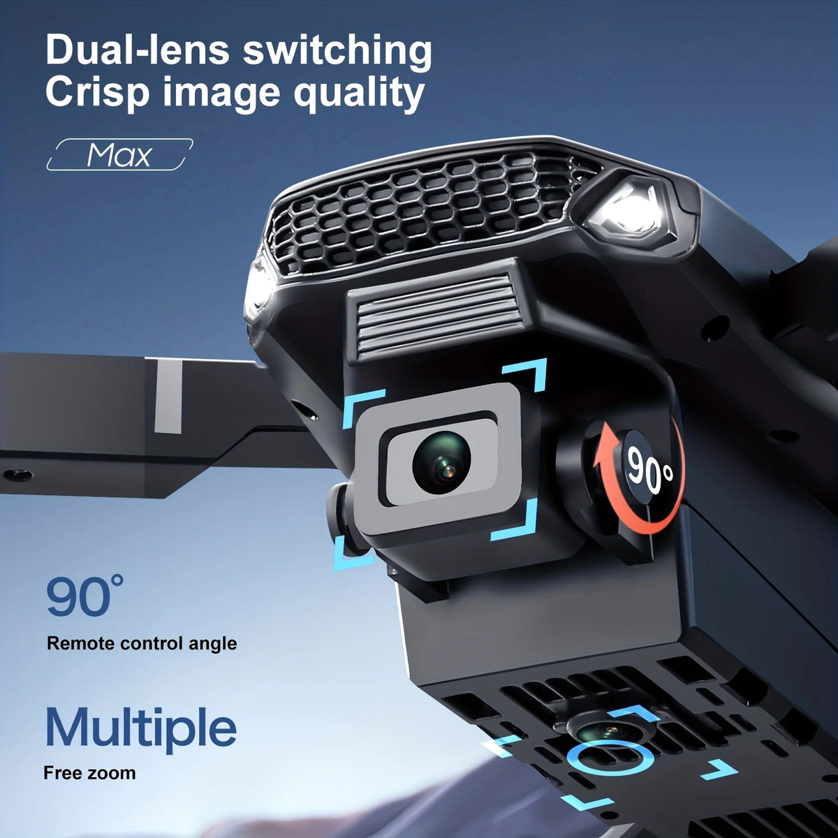 Evanovm E88Pro Max Foldable Dual Camera Drone With Auto Return