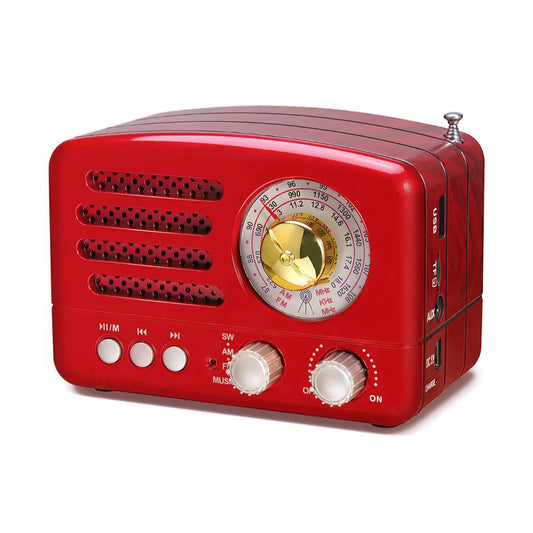 PRUNU Retro Vintage AM FM Transistor Radio With USB MP3