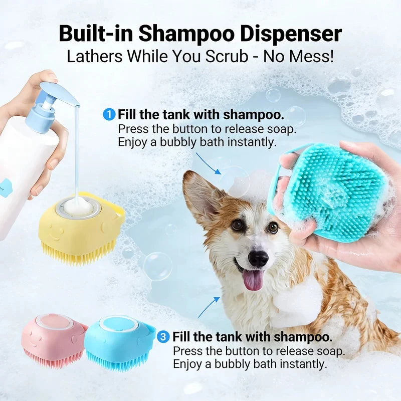 Bathroom Puppy Big Dog Cat Bath Massage Gloves Brush Soft Safety Silicone Pet Accessories for Dogs Cats Tools Mascotas Products