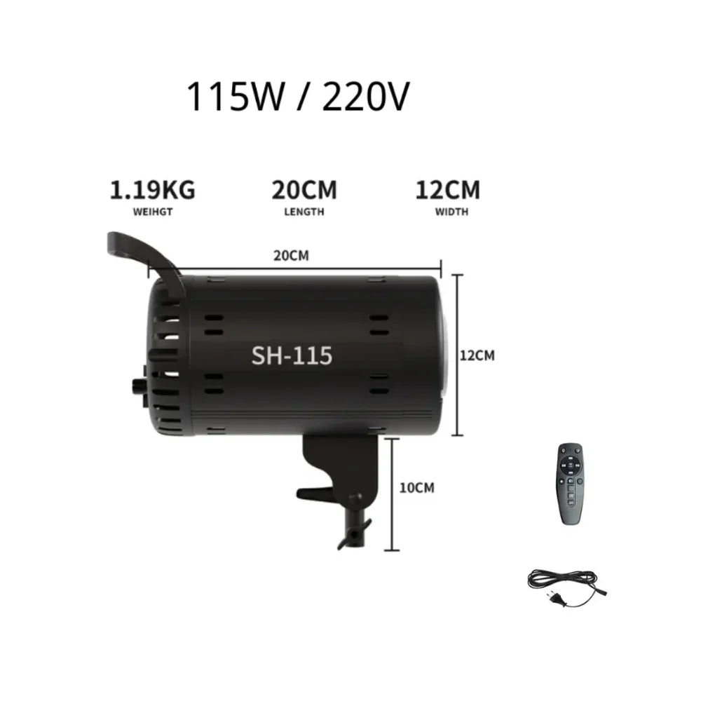 SH 115W LED Video Light With Bowens Mount Studio Lamp