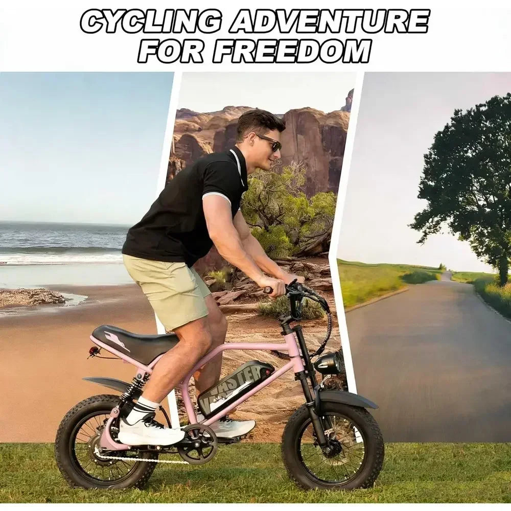 Electric Bike, 16'' at Tire E-Bike or Teens/Adults, 500W Small E-Bike with 36V/12.8Ah Removable Battery, Up to 22MPH, 45 Mile Ra