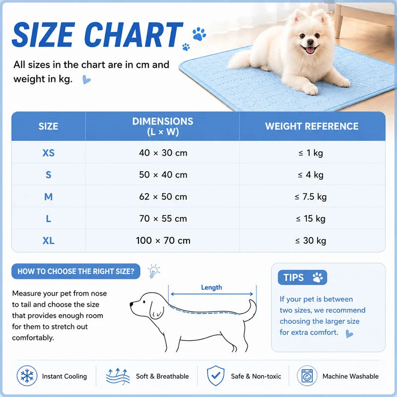 Dog Cooling Mat Summer Pet Cold Bed Extra Large For Small Big Dogs Cat Durable Blanket Sofa Cat Ice Pad Blanket Pet Accessories