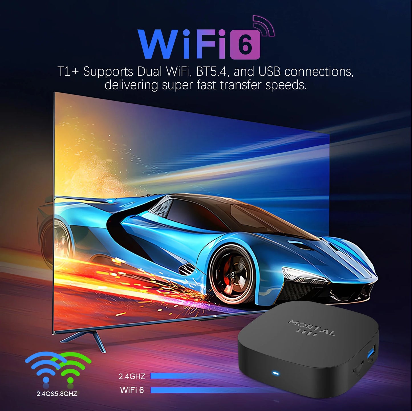 2026 New T1+ 8K HD TV Box Android 16.0 RK3518 Quad Core 8GB RAM 128GB ROM Dual Wifi 2.4G/5.8G Home Theater Media Player