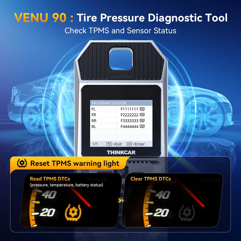 THINKCAR VENU 90 Car Tire Pressure Diagnose Tool Automotive TPMS Sensor Programming Learning Activator For ThinkTool Pro 689BT