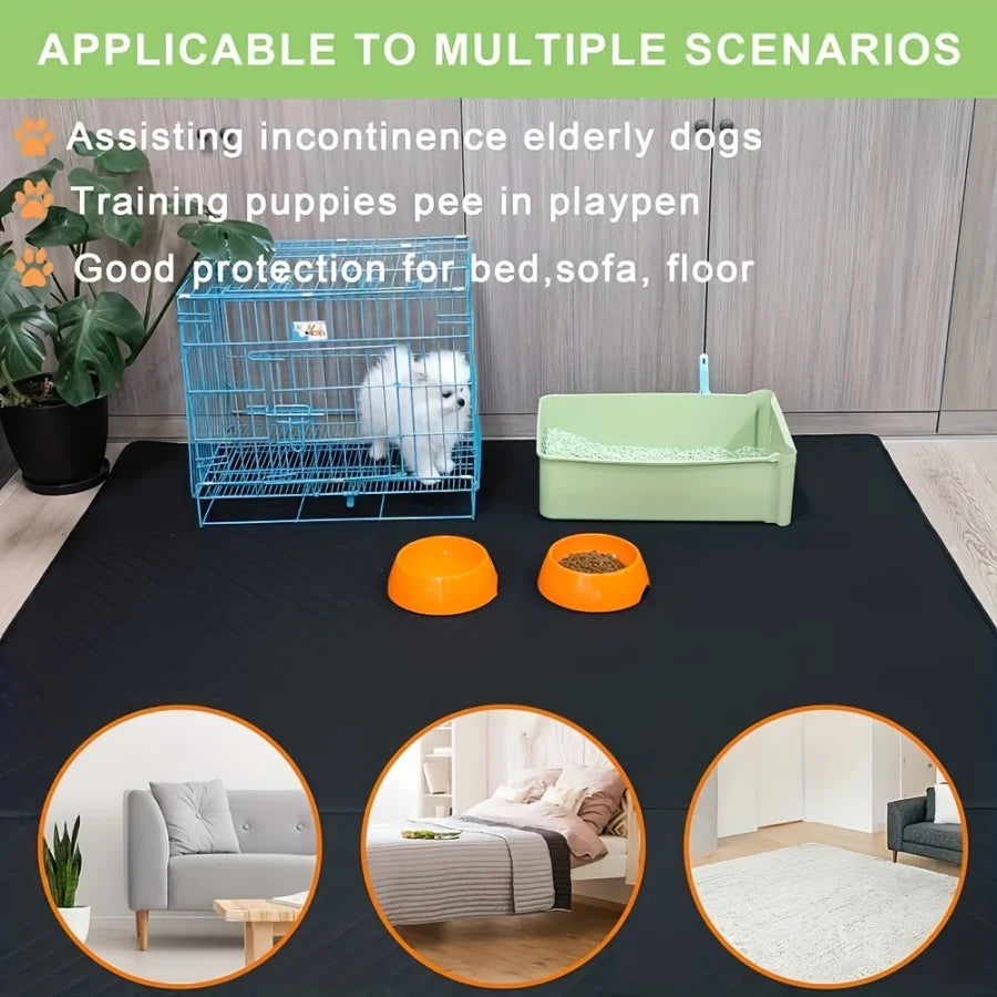 Washable Pee Pads for Dogs 72"×72" Reusable Puppy Pads Extra Large, Waterproof Pet Training Pads Leakage Non-Slip, Dog Pee Pads Whelping Pads for Playpen, Crate, Sofo, Car, Bed