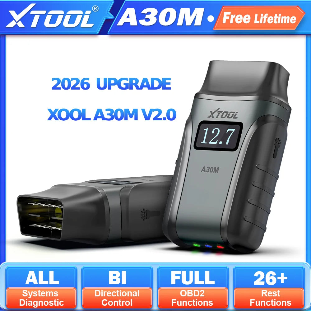 XTOOL Anyscan A30M V2.0 All System Car Diagnostic Tools Bluetooth OBD2 Scanner Active Test 26+ Reset CAN FD Lifetime Free Update
