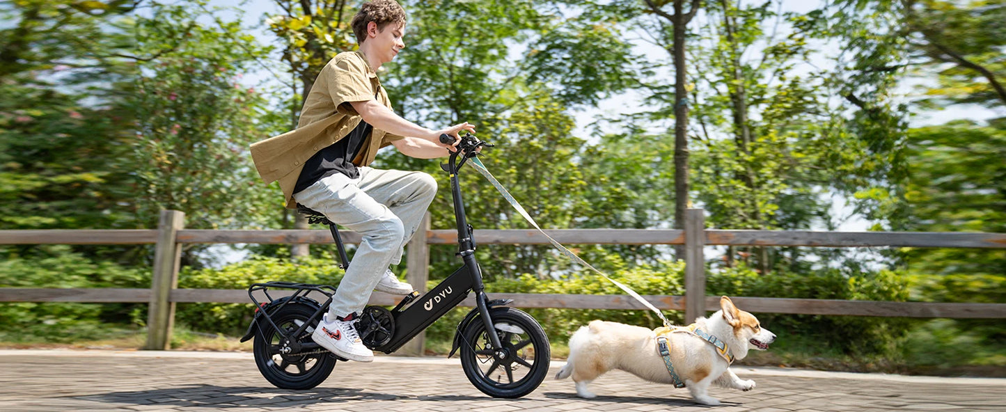 【1 Year Warranty】DYU C3 14 inch Folding Electric Bicycle Peak 500W Motor 280WH Battery Electric Bike,20mph City E-bike UL2849