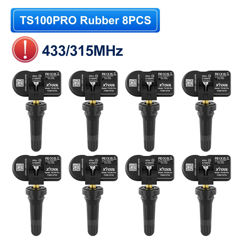 XTOOL TS100PRO Sensor Rubber Version 433MHz 315MHz Tire Repair Tool TPMS Scanner Pressure Monitor Tester Work on TP150 IP819TP