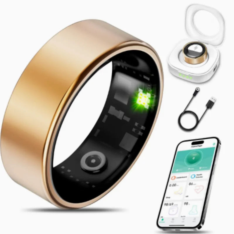 Bluetooth Smart Ring For Heart Rate And Blood Pressure Tracking
