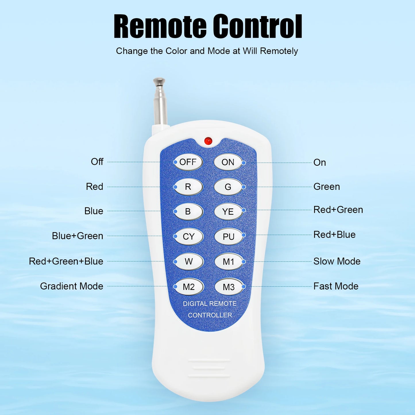 45W & 36W RGB LED Pool Light IP68 Waterproof 460/360 LEDs 2500/3600lm Remote Control for Swimming Pool Fountain Pond