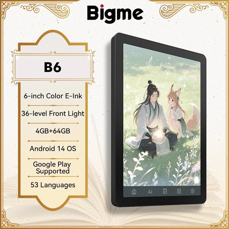 Bigme B6 Ebook Reader E Ink Front Light Android OS