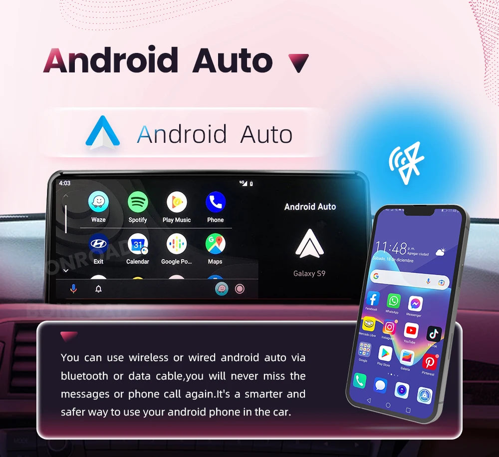 BONROAD Car Radio Wireless Carplay Android auto For BMW X5 E70 X6 E71 CCC CIC Bluetooth Mirror Link Navigation GPS Touch Screen