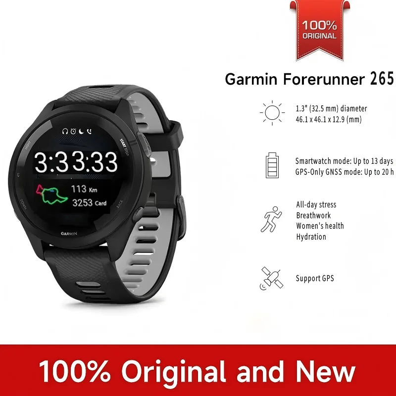 Garmin Forerunner 265 GPS Smartwatch With Health And Activity Tracking