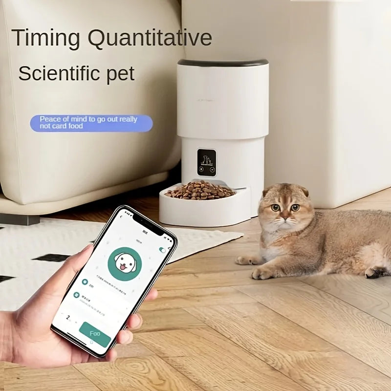 Automatic Pet Feeder, Cat Food And Dog Food, Wifi Remote Control, Detachable Washing, Large Capacity Pet Feeder for Cats And Puppies